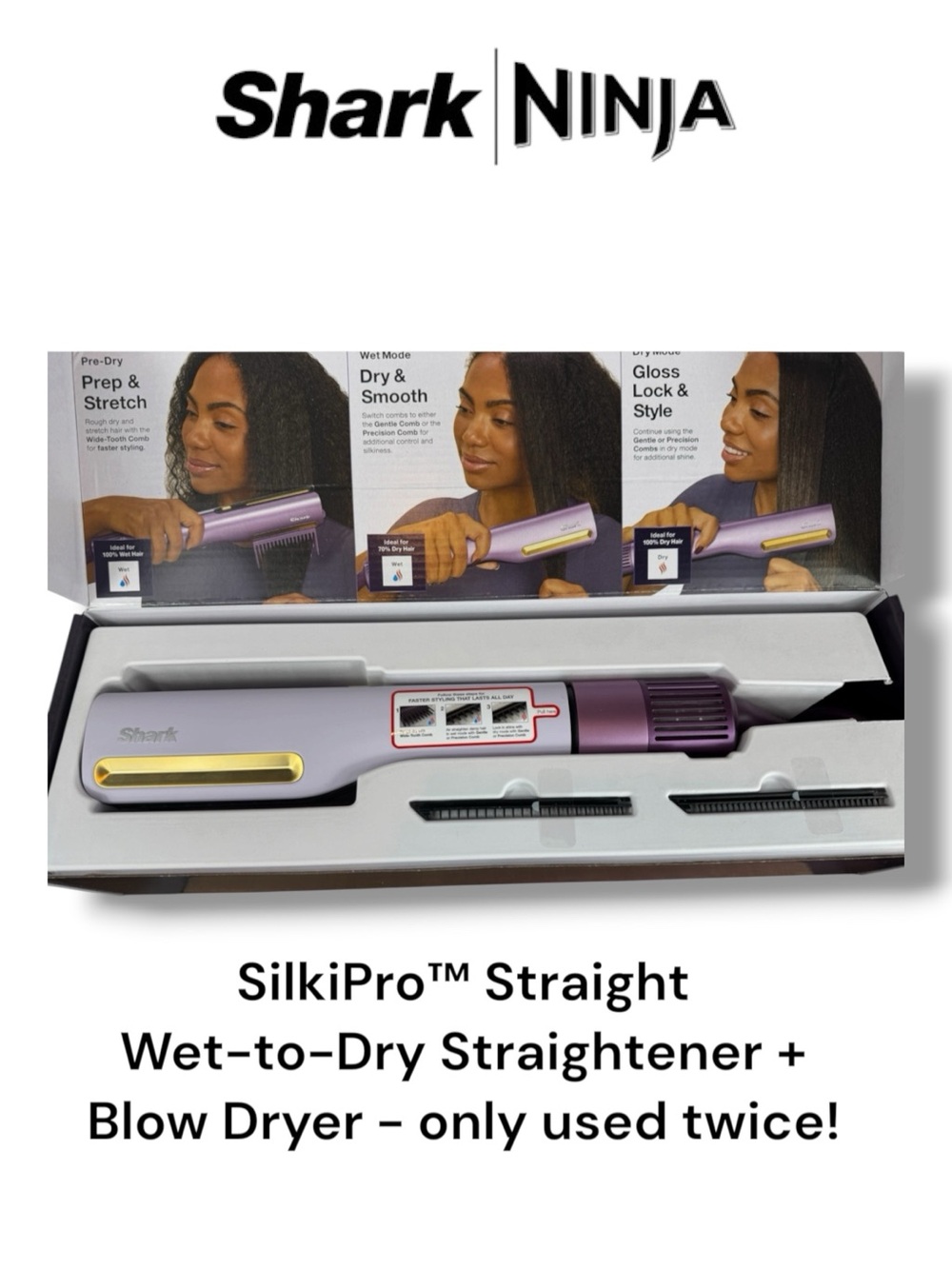 SilkiPro™ Straight Wet-to-Dry Straightener + Rapid Blow Dryer